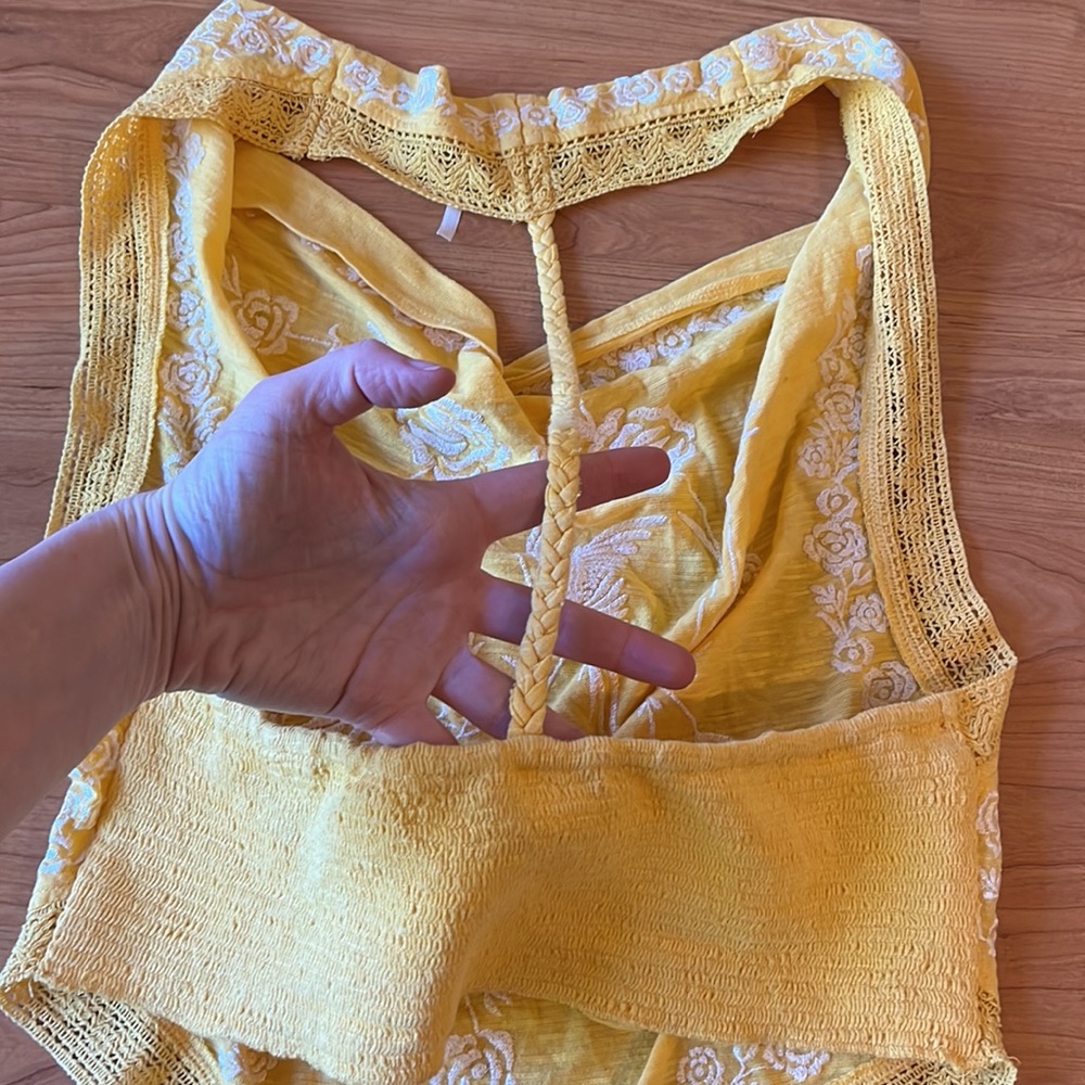 Free People how’s it going Crop Top Tank Top Braided Back - Picture 7 of 7